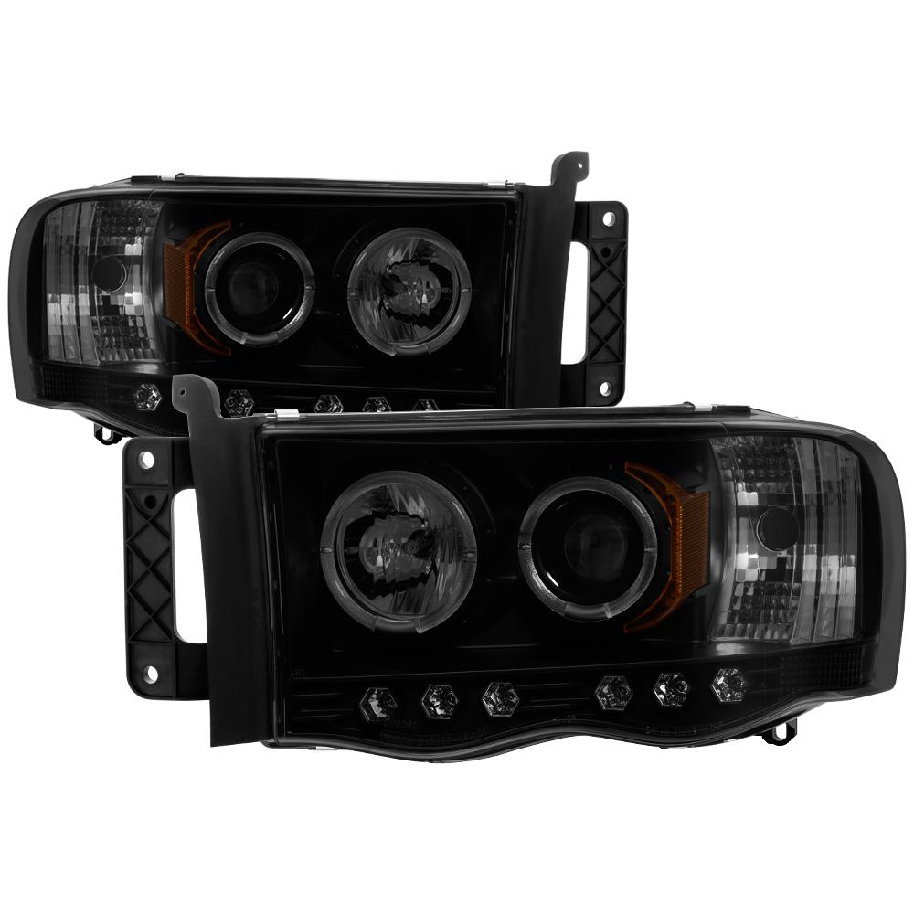 Spyder Auto Dodge Ram 1500 02 05 2500 3500 03 Projector Dodge Ram 1500 02 05 2500 3500 03 Projector Headlights Led Halo Replaceable Leds Black Smoke