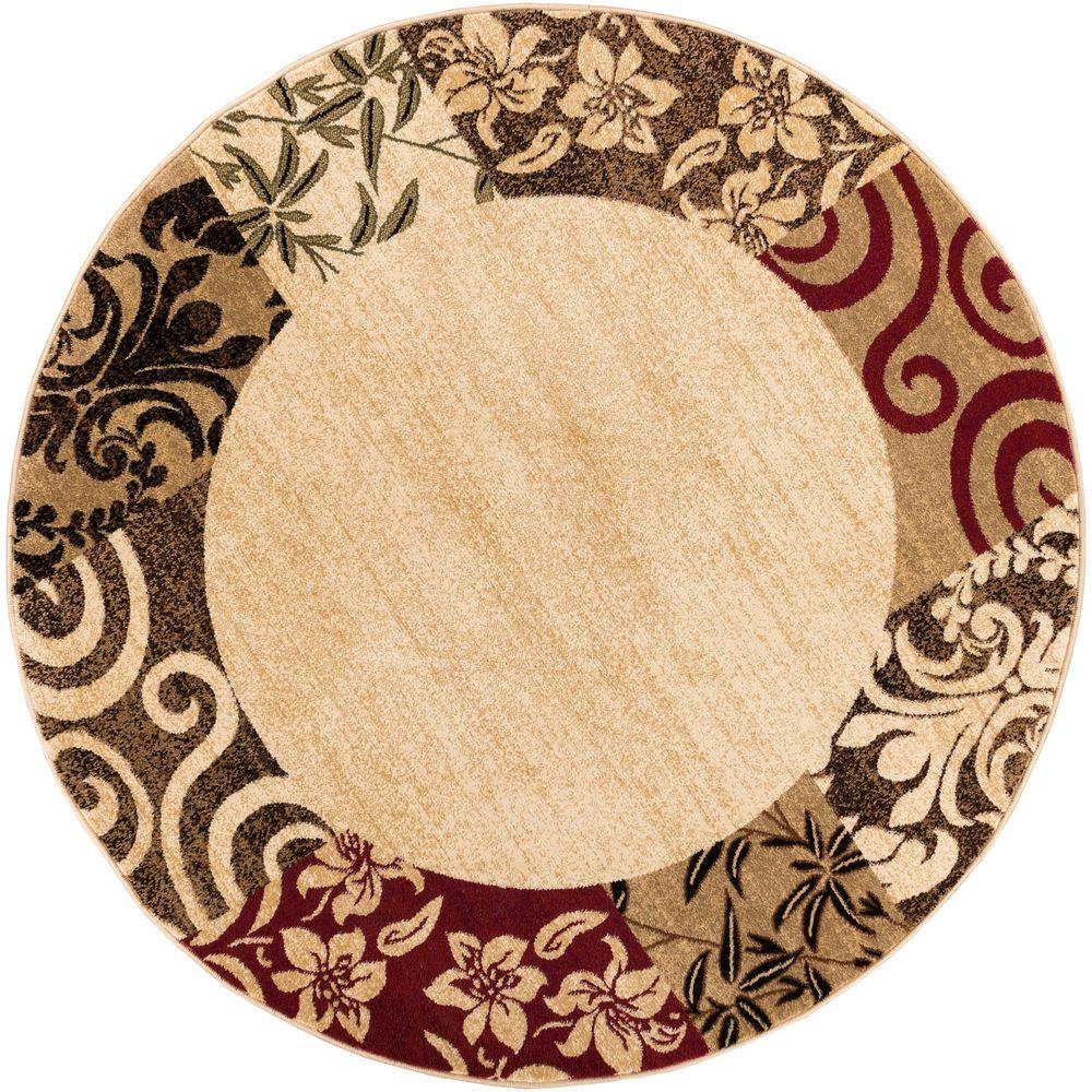 Well Woven Barclay Vane Willow Damask Beige 5 Ft Transitional Round Well Woven Barclay Vane Willow Damask Beige 5 Ft Transitional Round Area Rug