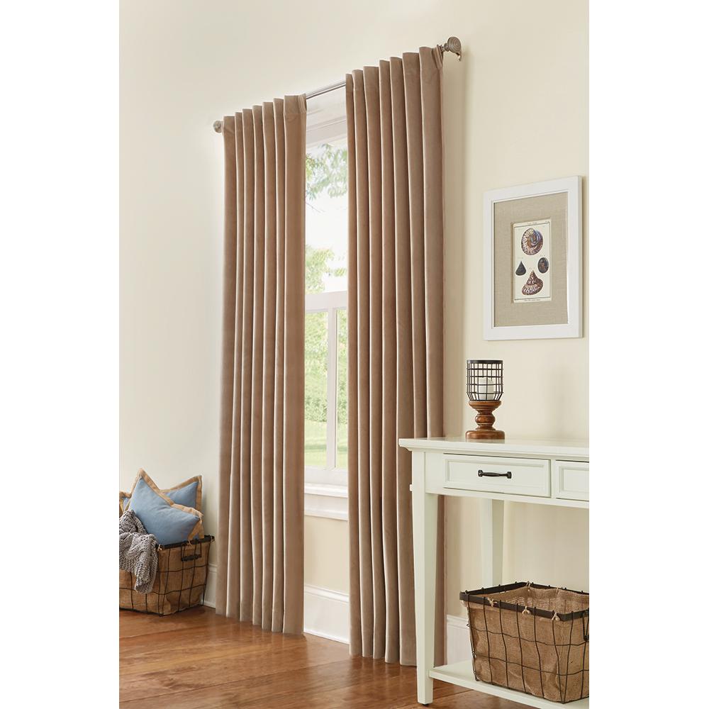 Home Decorators Collection Semi Opaque Taupe Velvet Lined Back Tab Semi Opaque Taupe Velvet Lined