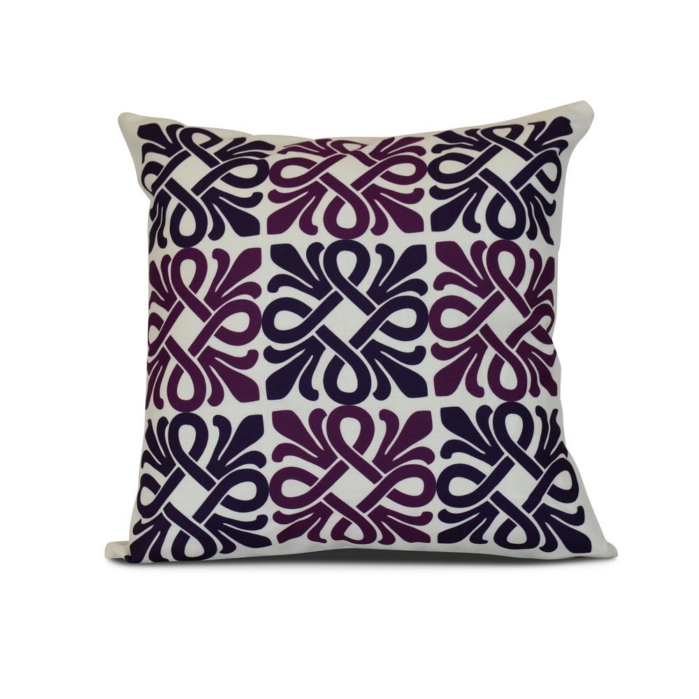 16 in. x 16 in. Daisy May Floral Print Pillow in Purple PFN229PU1216 The Home Depot