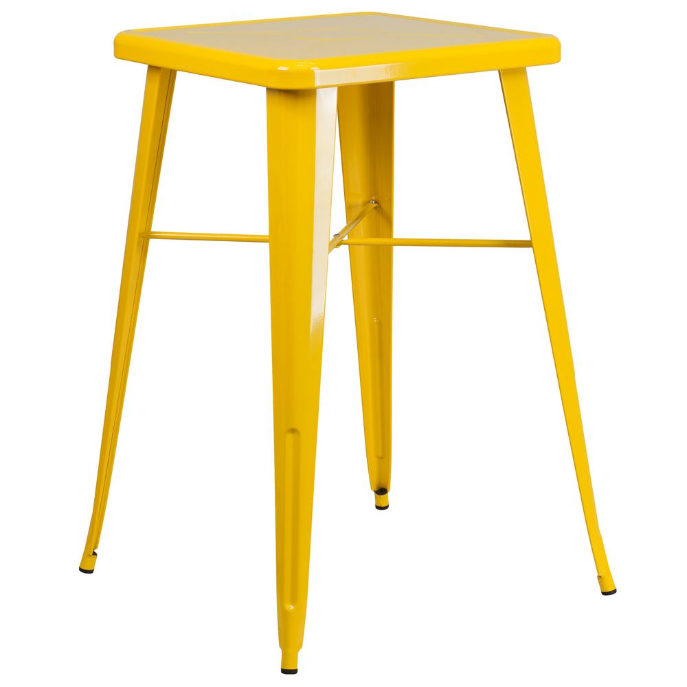 Flash Furniture Yellow Square Metal Outdoor Bistro Table Ch31330yl Yellow Square Metal Outdoor Bistro Table