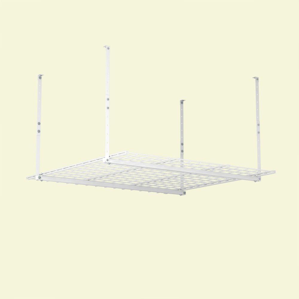 HyLoft 27 in. W x 36 in. D Adjustable Height Garage Ceiling Mount Storage Unit00526 The Home