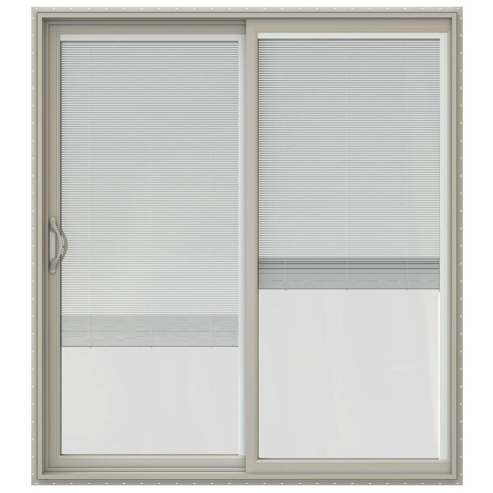 Sliding doors with blinds between glass