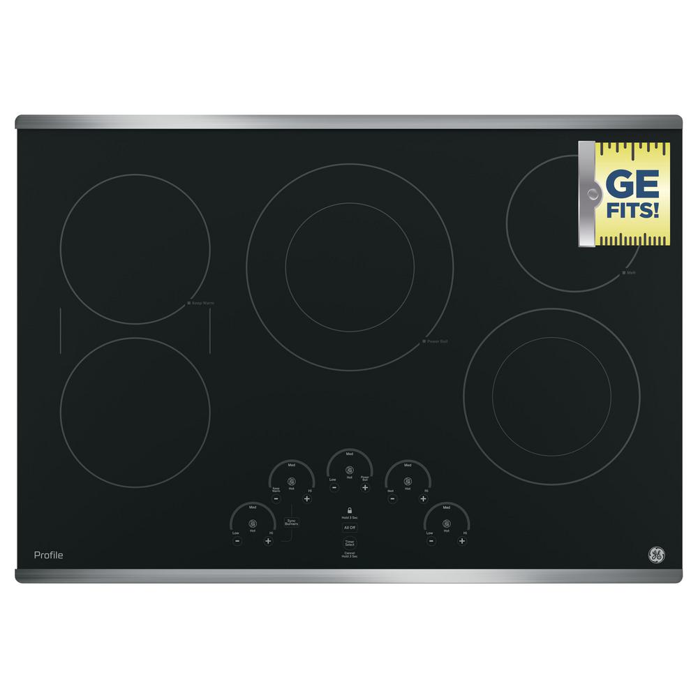 GE Profile 30 in. Radiant Electric Cooktop in Stainless Steel with 5