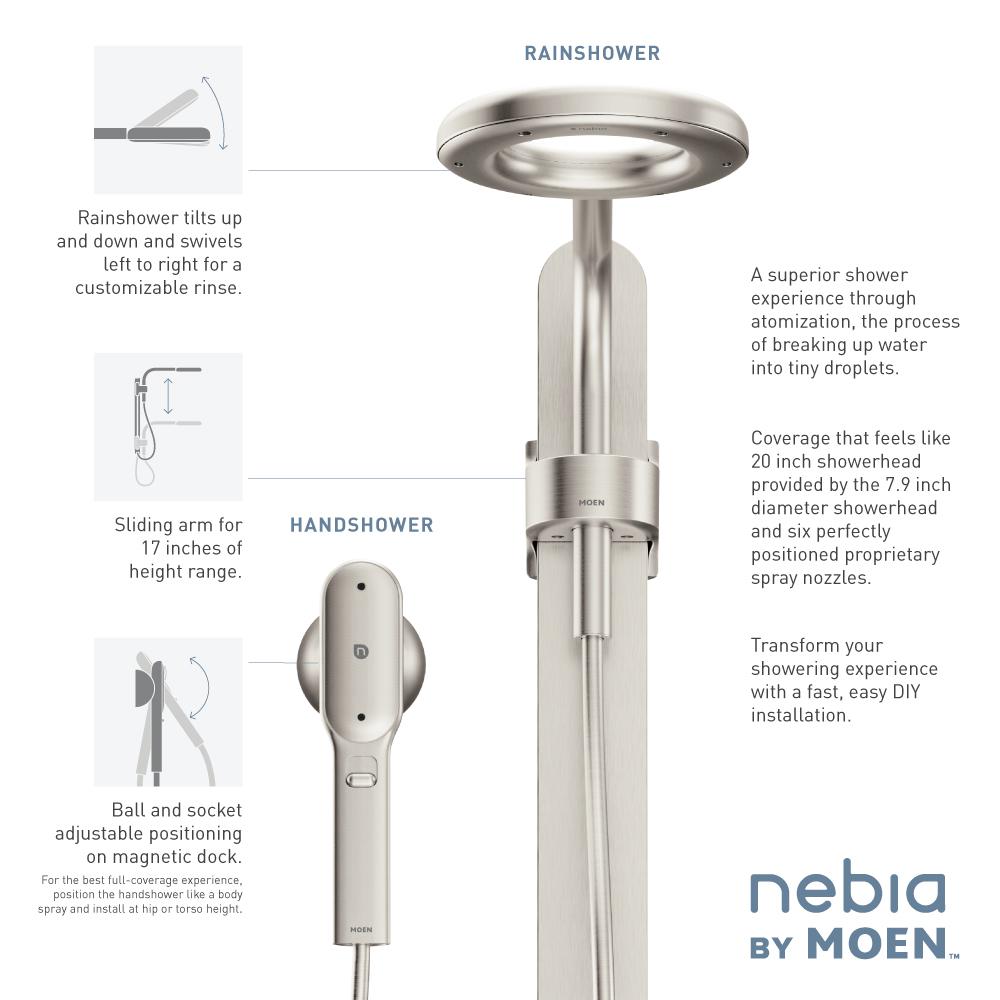 MOEN Nebia by Moen 1Spray 8 in. Dual Shower Head and Handheld Shower