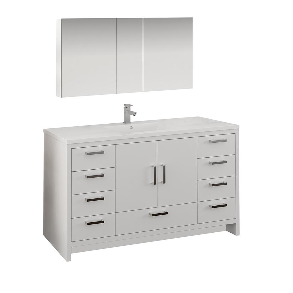 Fresca Imperia 60 In Modern Bathroom Vanity In Glossy White With