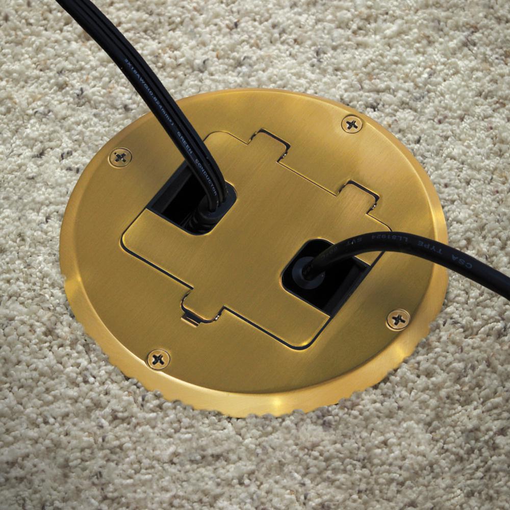 Hubbell Raco 6224 Single Gang Round Cast Iron Floor For Concrete Tile Or Wood Floord 18 5 Cubic Inch Brass Finish Electrical Boxes Amazon Com