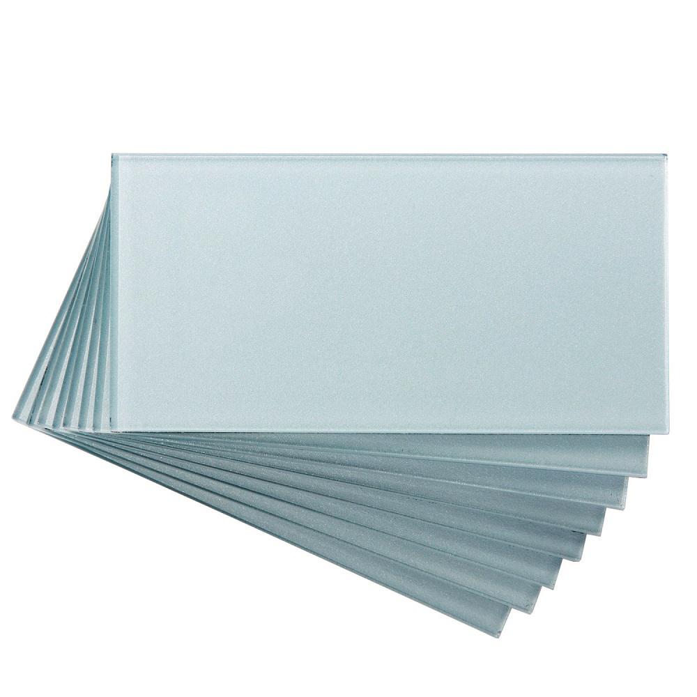 Aspect 3 in. x 6 in. Glass Decorative Wall Tile in Glacier (8-Pack)-A50-69 - The Home Depot