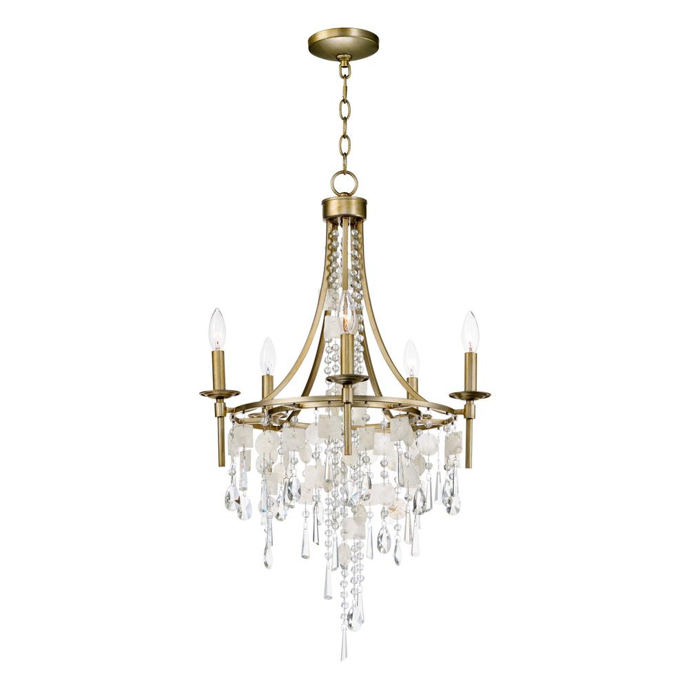 Maxim Lighting Cebu 5 Light Capiz Gold Silver Chandelier Maxim Lighting Cebu 5 Light Capiz