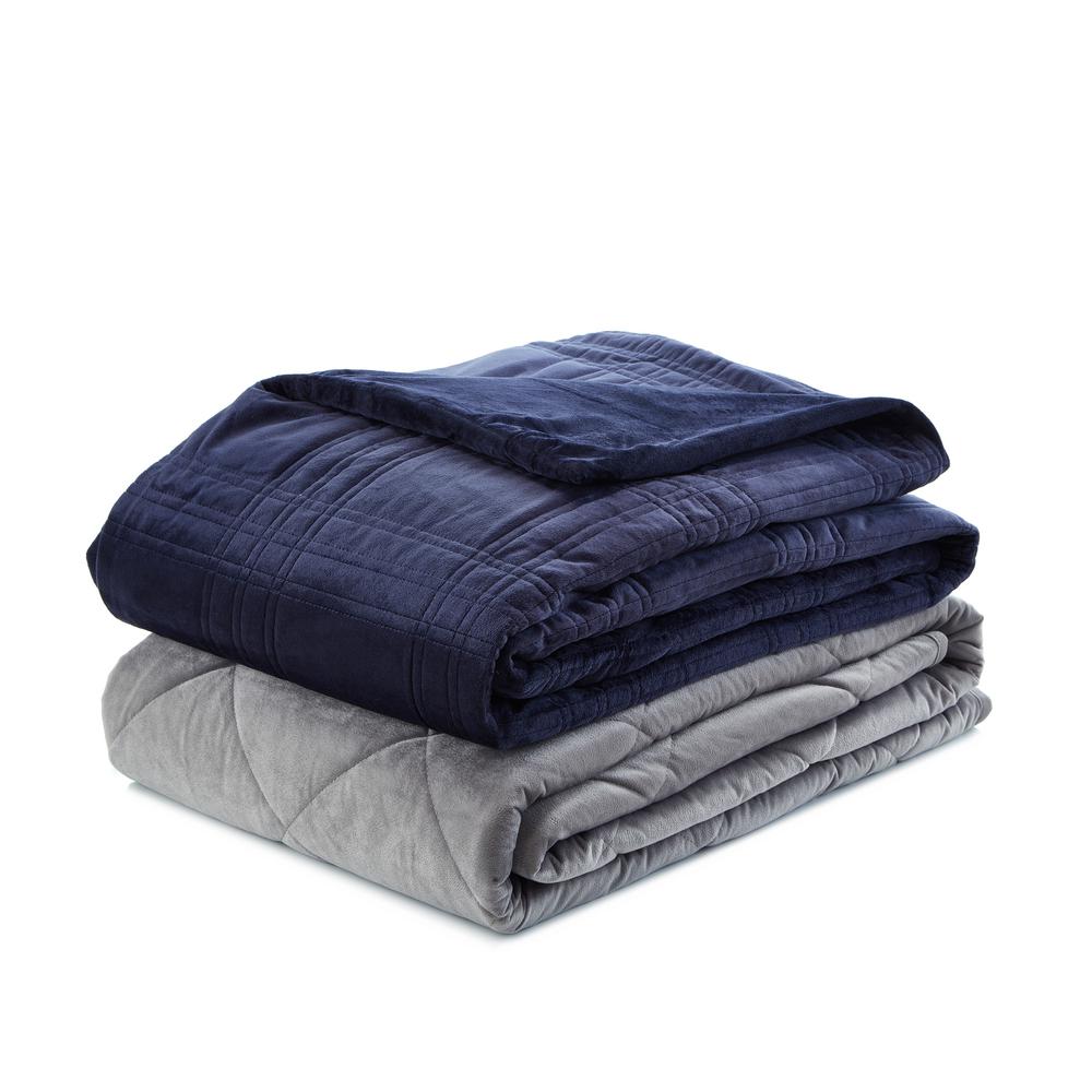 Ekon Navy 48 in. x 72 in. 20 lb. Weighted Blanket B1712012NYTHD The