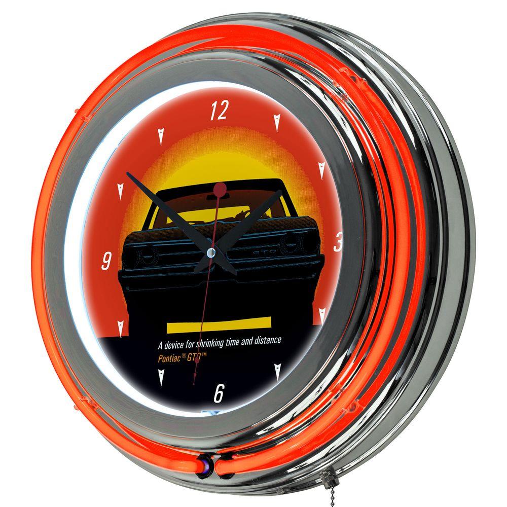 Trademark 14 in. Pontiac GTO Time and Distance Double Ring Neon Wall ...