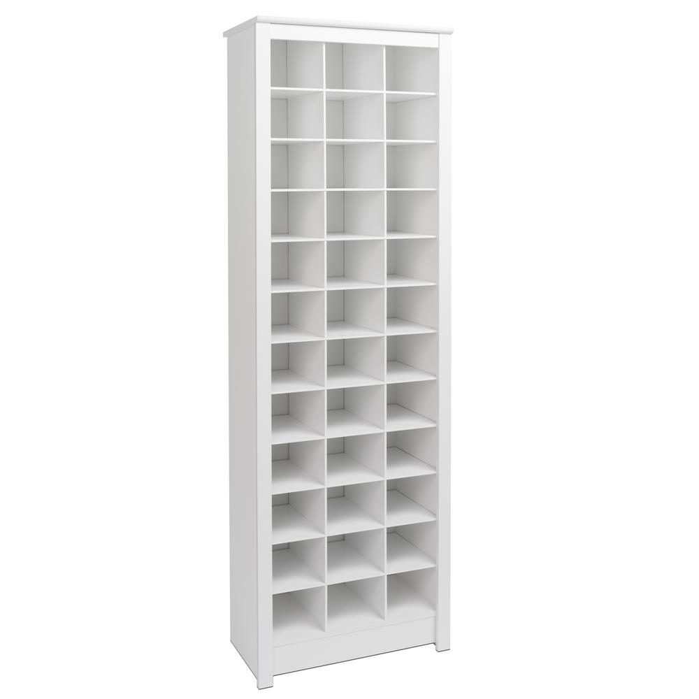 White Space-Saving Shoe Storage Cabinet