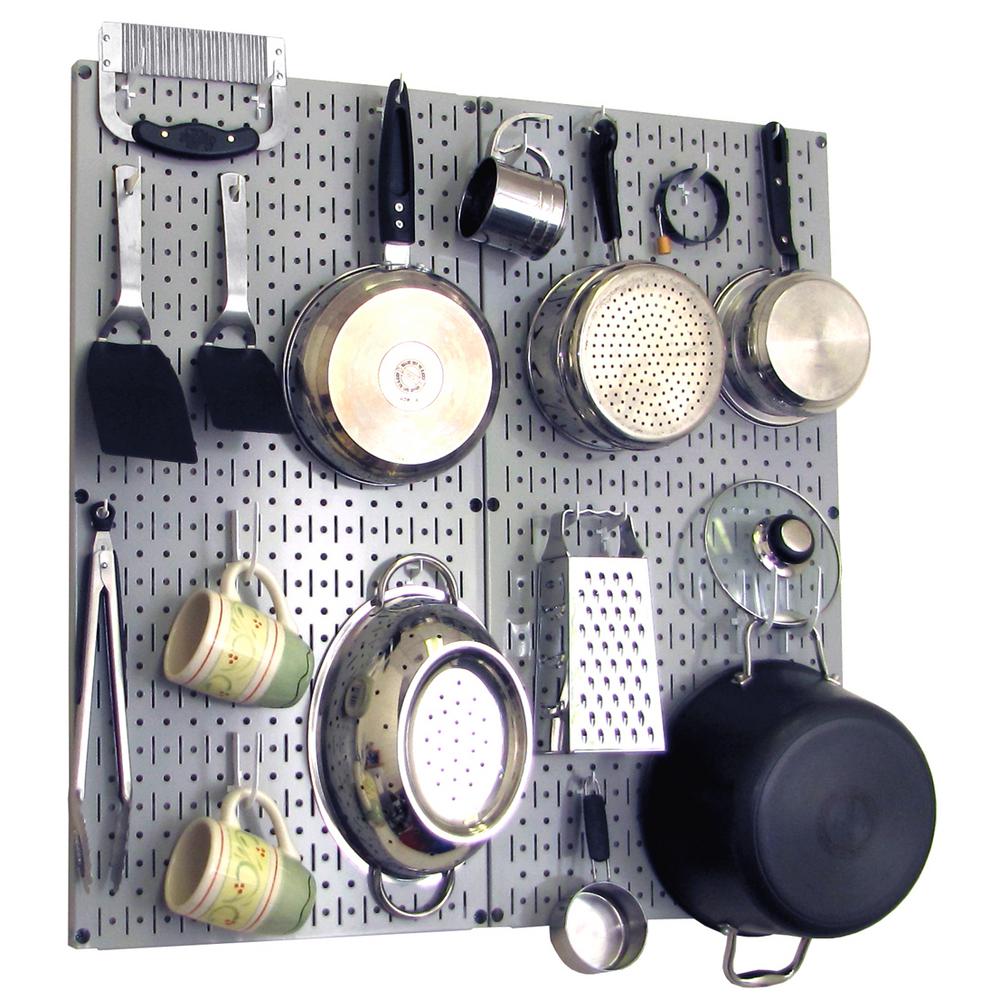 Wall Control Kitchen Pegboard 32 in. x 32 in. Metal Peg Board Pantry