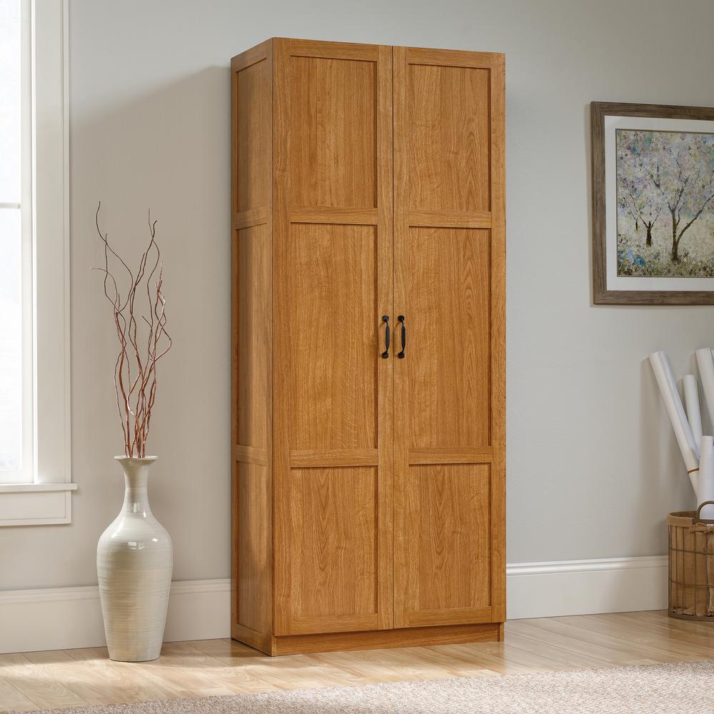 Sauder Highland Oak Storage Cabinet 419188 The Home Depot