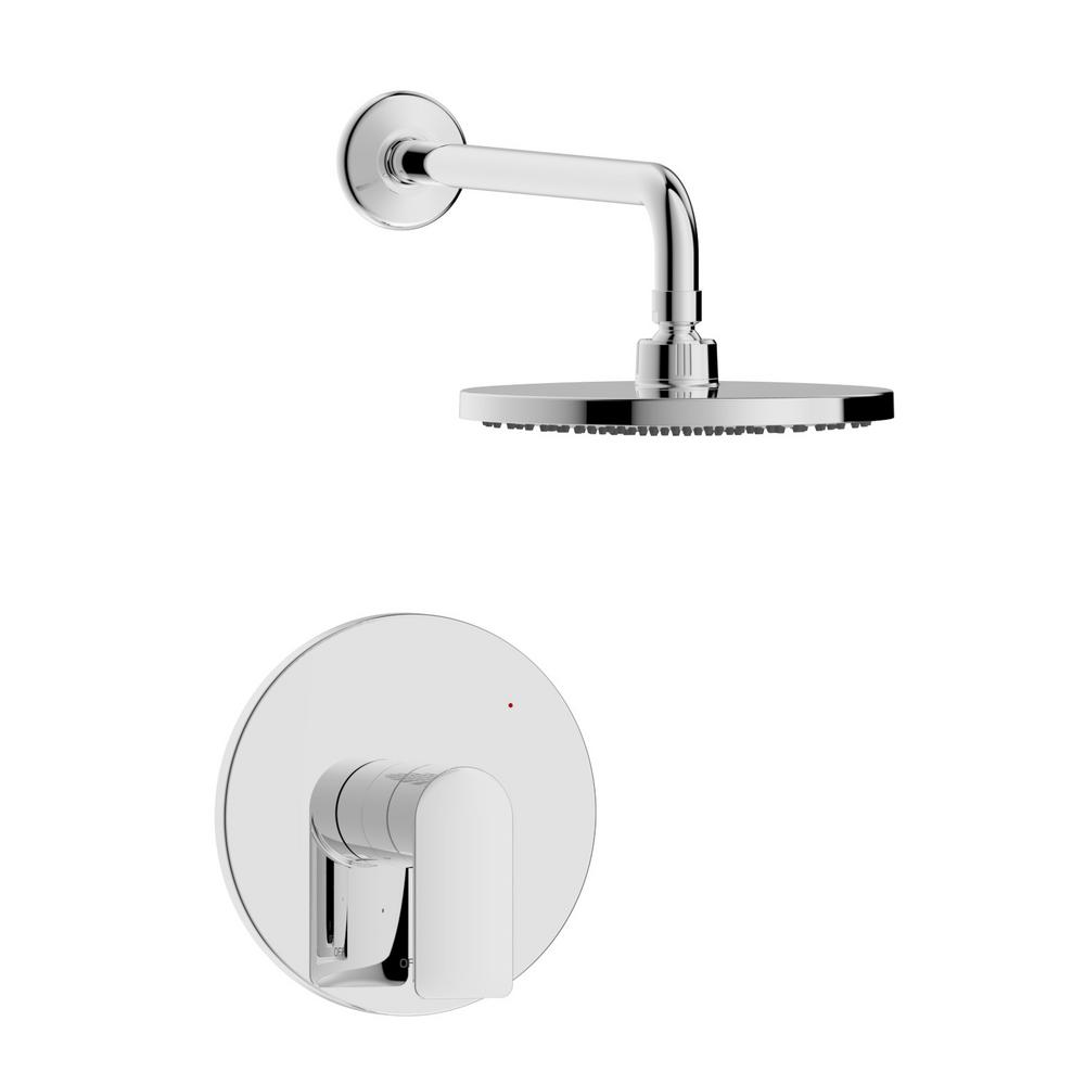 Pont Neuf Single Handle 1-Spray Round Shower Faucet in Chrome Valve Included