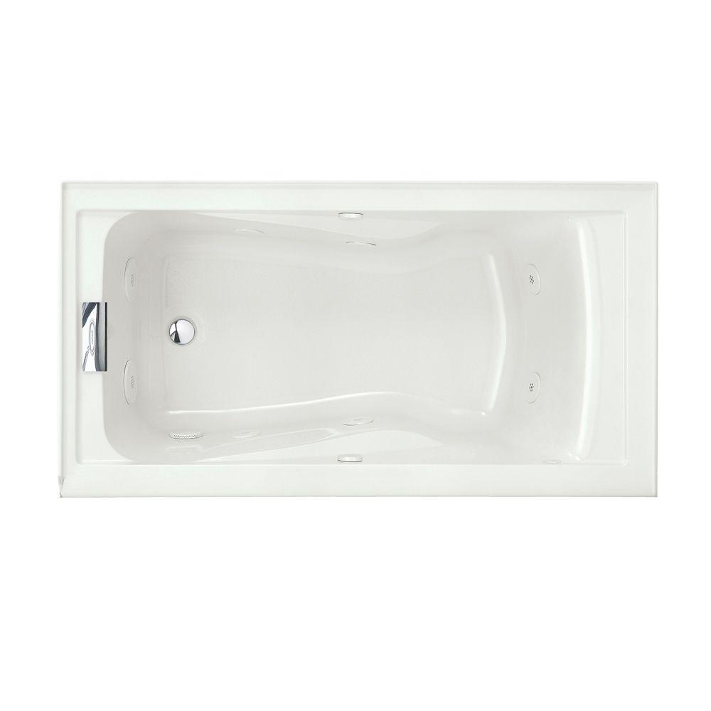 American Standard Evolution 60 In X 32 In Integral Apron Whirlpool Tub With Everclean Left Hand Drain In White