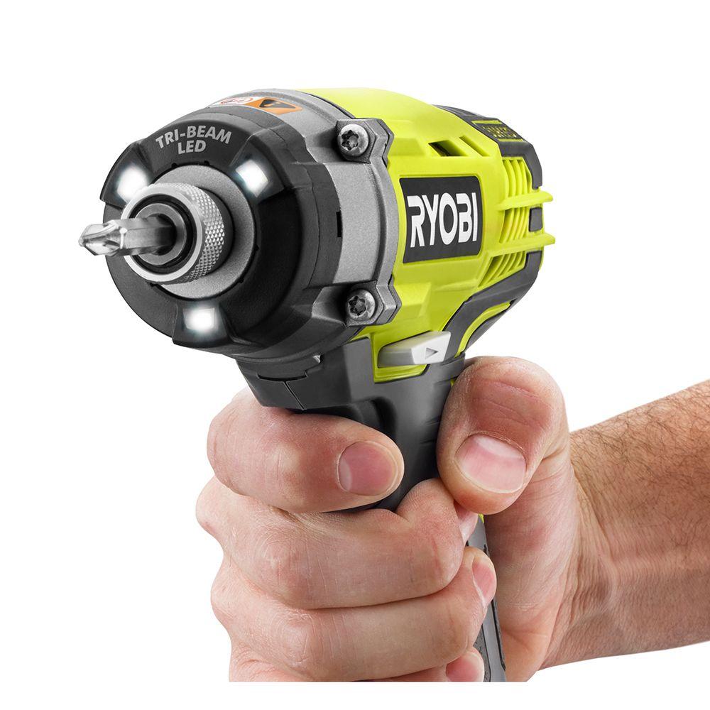 Ryobi 18 Volt ONE+ Cordless 3 Speed 1/4 in. Wrench Driver Tri Beam Tool