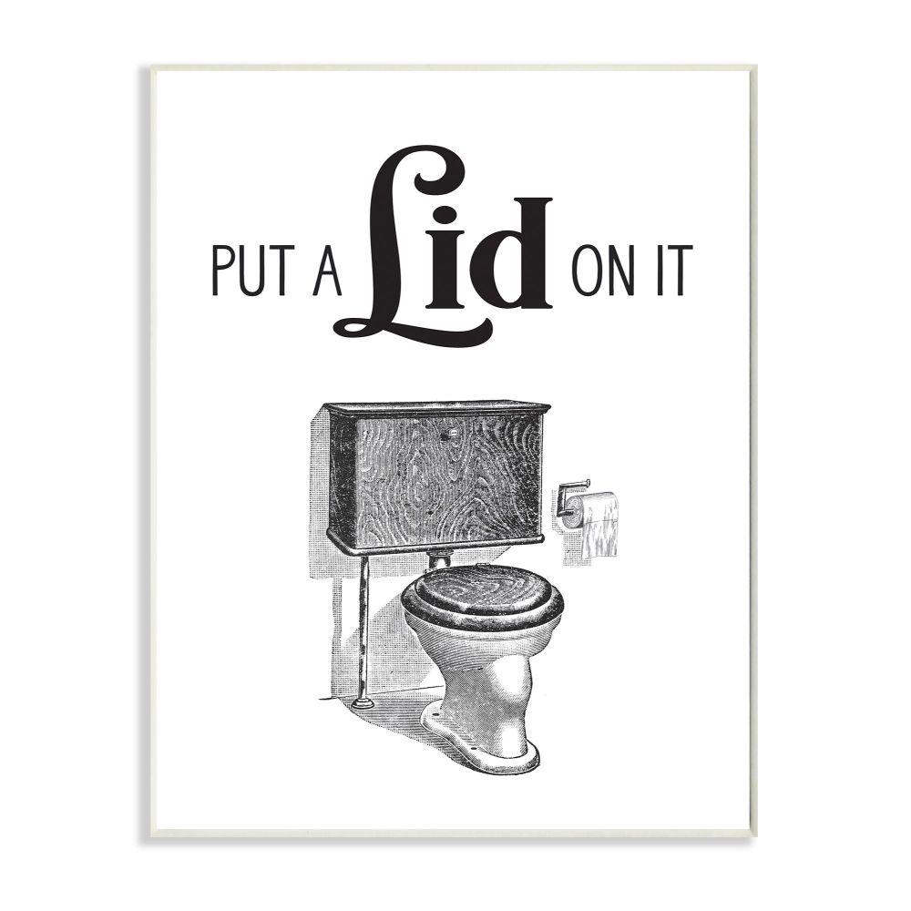 Stupell Industries Put A Lid On It Toilet Bathroom Word Design By