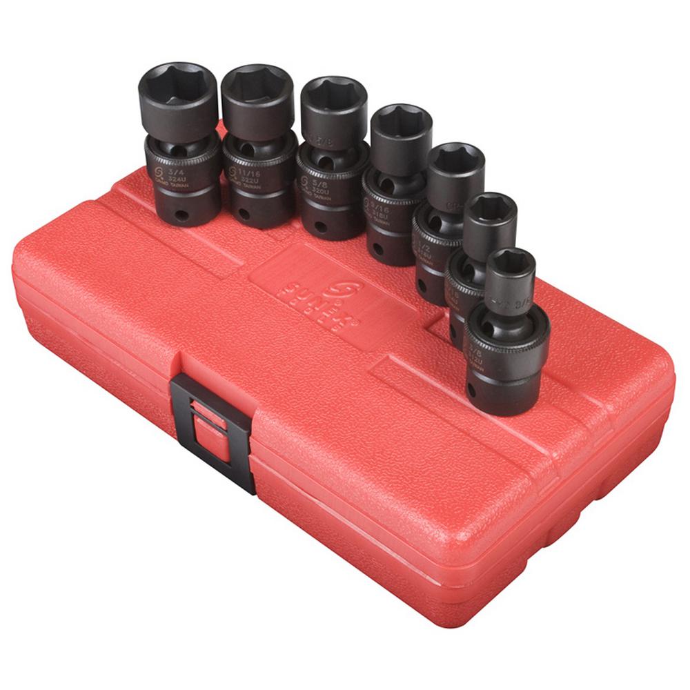 Sunex 3/8 in. Wobble Drive Extension Impact Socket Set (4-Piece)-3504 ...