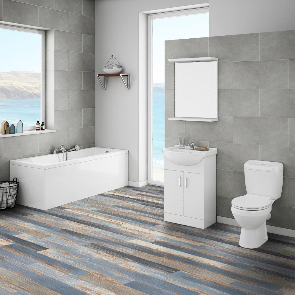 Deco Products Colors Floor And Wall Old Blue Sea 6 In X 36 In Multi Tonal Glue Down Luxury Vinyl Plank 2400 Sq Ft 80 Cases Pallet