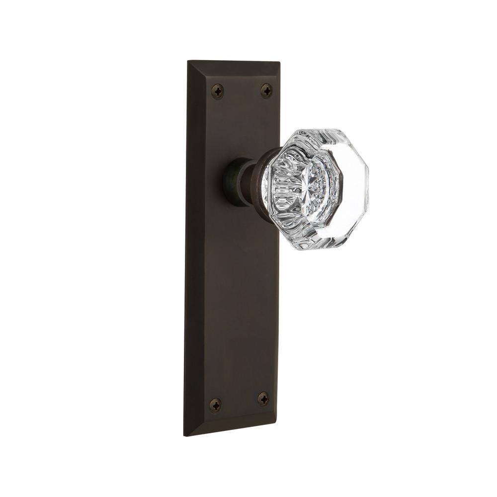 Nostalgic Warehouse New York Plate Double Dummy Waldorf Door Knob In Oil Rubbed Bronze