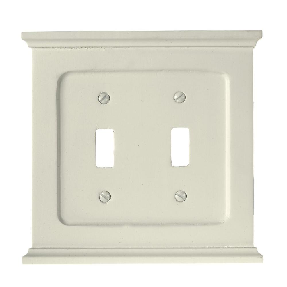 Amerelle Mantel 2 Toggle Wall Plate - White-178TTW - The Home Depot