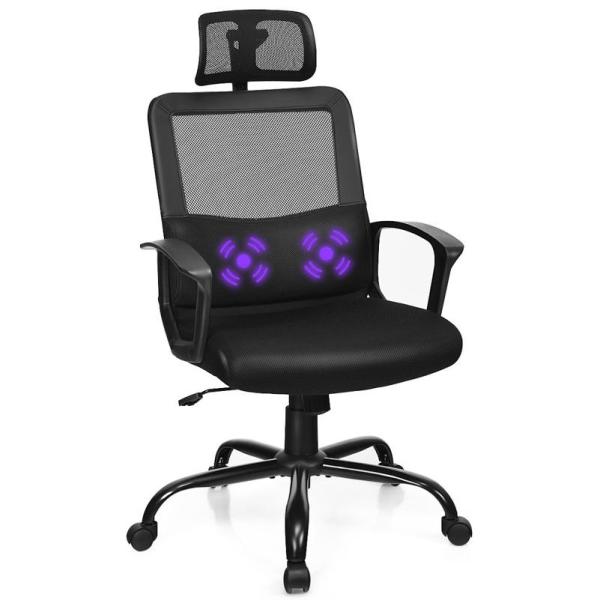 Reviews For Costway Black Mesh High Back Office Chair Ergonomic Swivel Chair With Lumbar Support And Headrest Hw63774 The Home Depot
