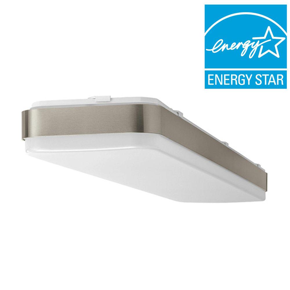 Hampton Bay 4 ft. x 1ft. Brushed Nickel Bright/Cool White Rectangular LED... by Hampton Bay
