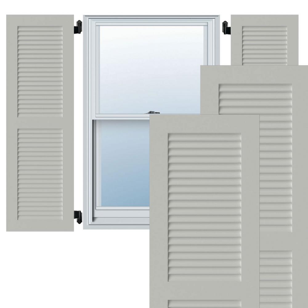 Ekena Millwork 12 in. x 80 in. Exterior Composite Louvered Shutters ...