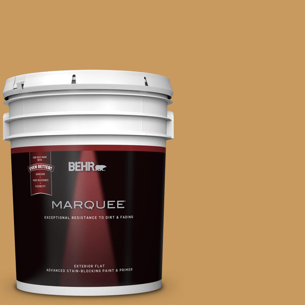BEHR MARQUEE 5-gal. #M280-6 Solid Gold Flat Exterior Paint ...