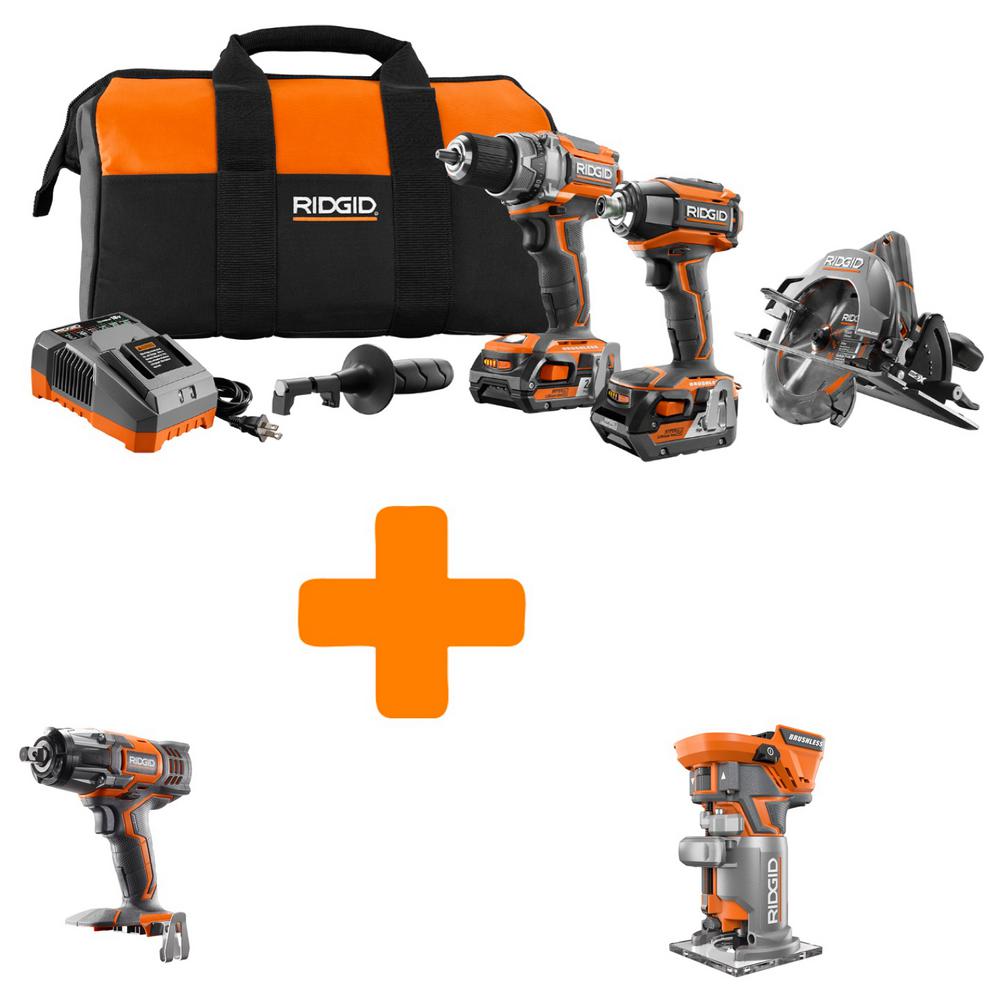 RIDGID GEN5X 18-Volt Lithium-Ion Brushless Cordless Combo Kit (3-Tool ...