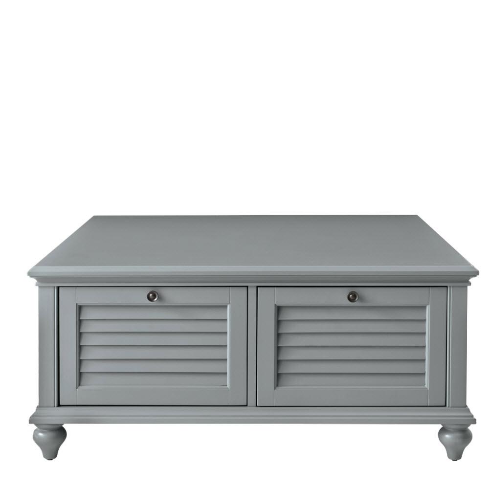Home Decorators Collection Hamilton 40 In Distressed Gray Medium Square Wood Coffee Table With Drawers Sk19030r2gy The Home Depot