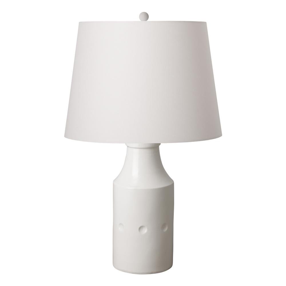 Emissary 33 in. White Milk Jug Ceramic Vase Table Lamp ...