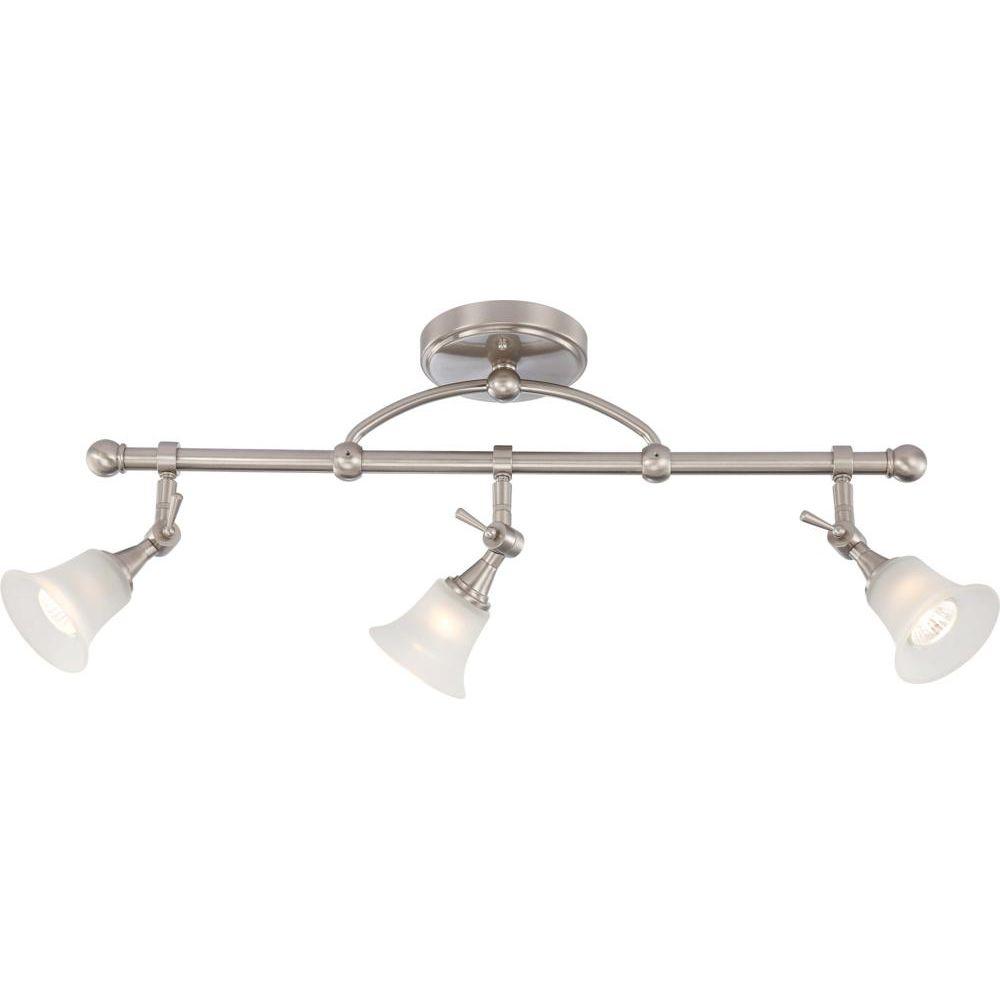 Glomar 26 75 In Brushed Nickel Fixed Track Lighting Bar With Brushed Nickel Fixed Track Lighting Bar With Directional Heads