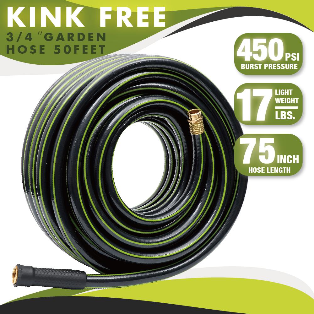 Worth Garden 5885 3/4 Inch Wide Heavy Duty No Kink 100 Foot Garden Hose Bla...