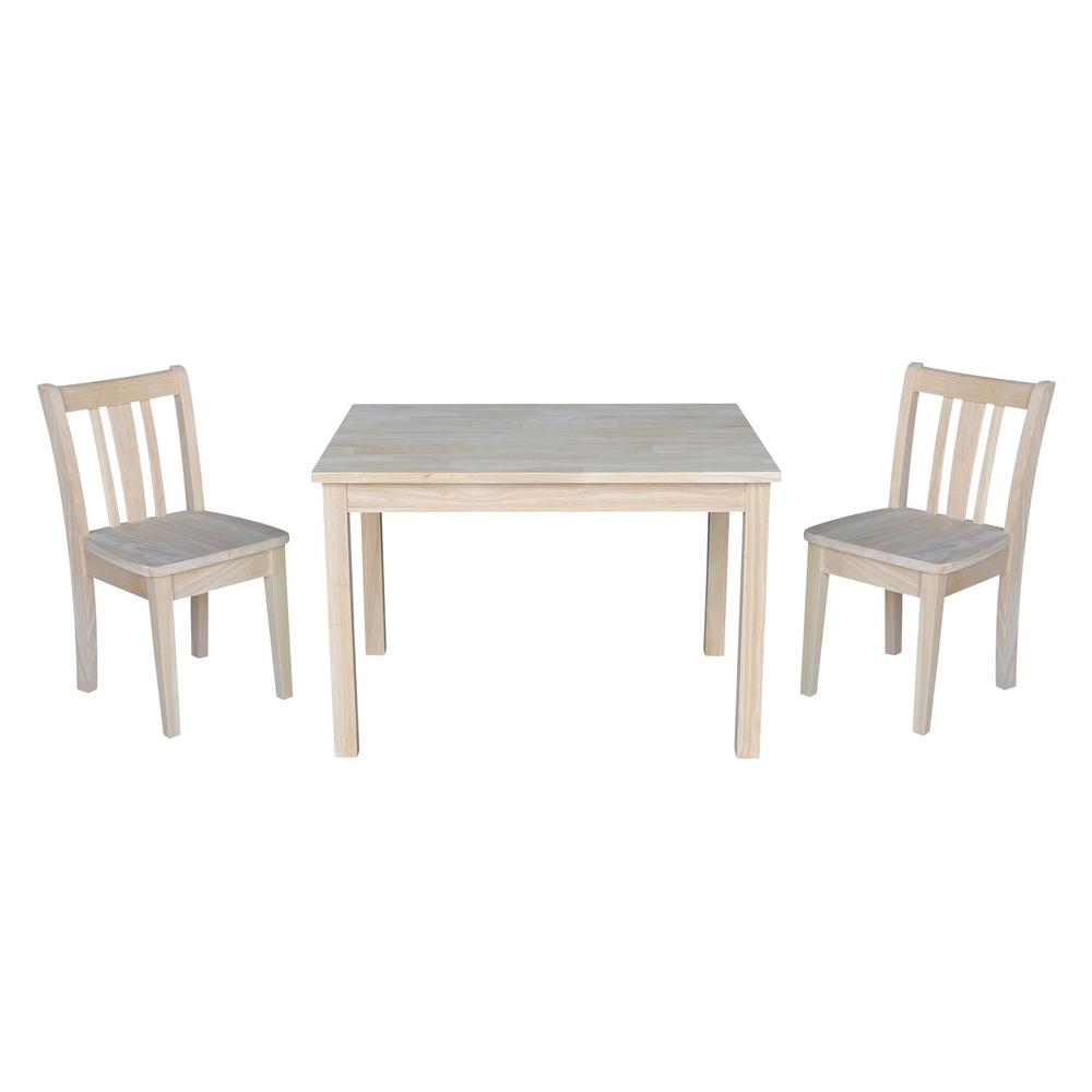child's solid wood table and chairs