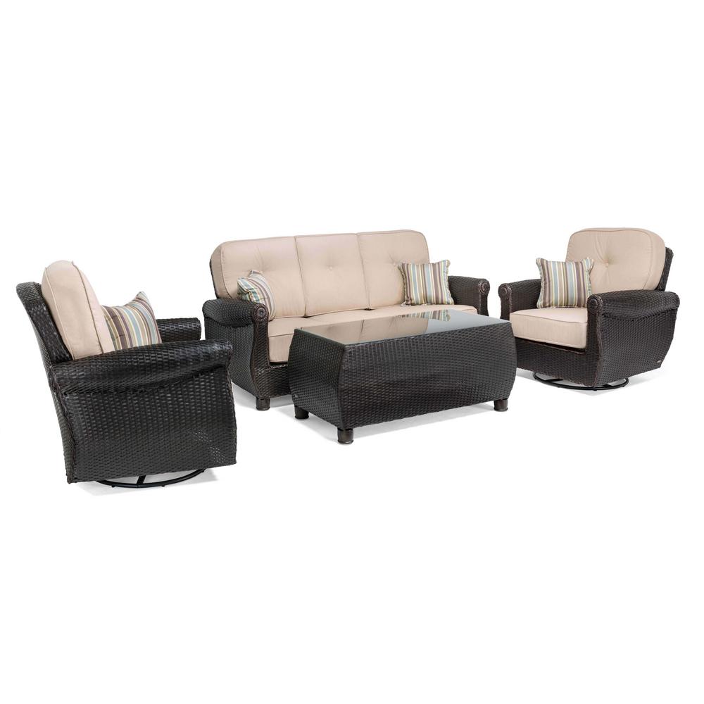 La Z Boy Breckenridge 2 Piece Wicker Outdoor Sofa And Coffee Table