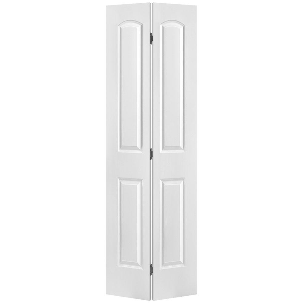 Masonite 24 In X 80 In Roman 2 Panel Round Top Primed Whited Hollow Core Smooth Composite Bi Fold Interior Door