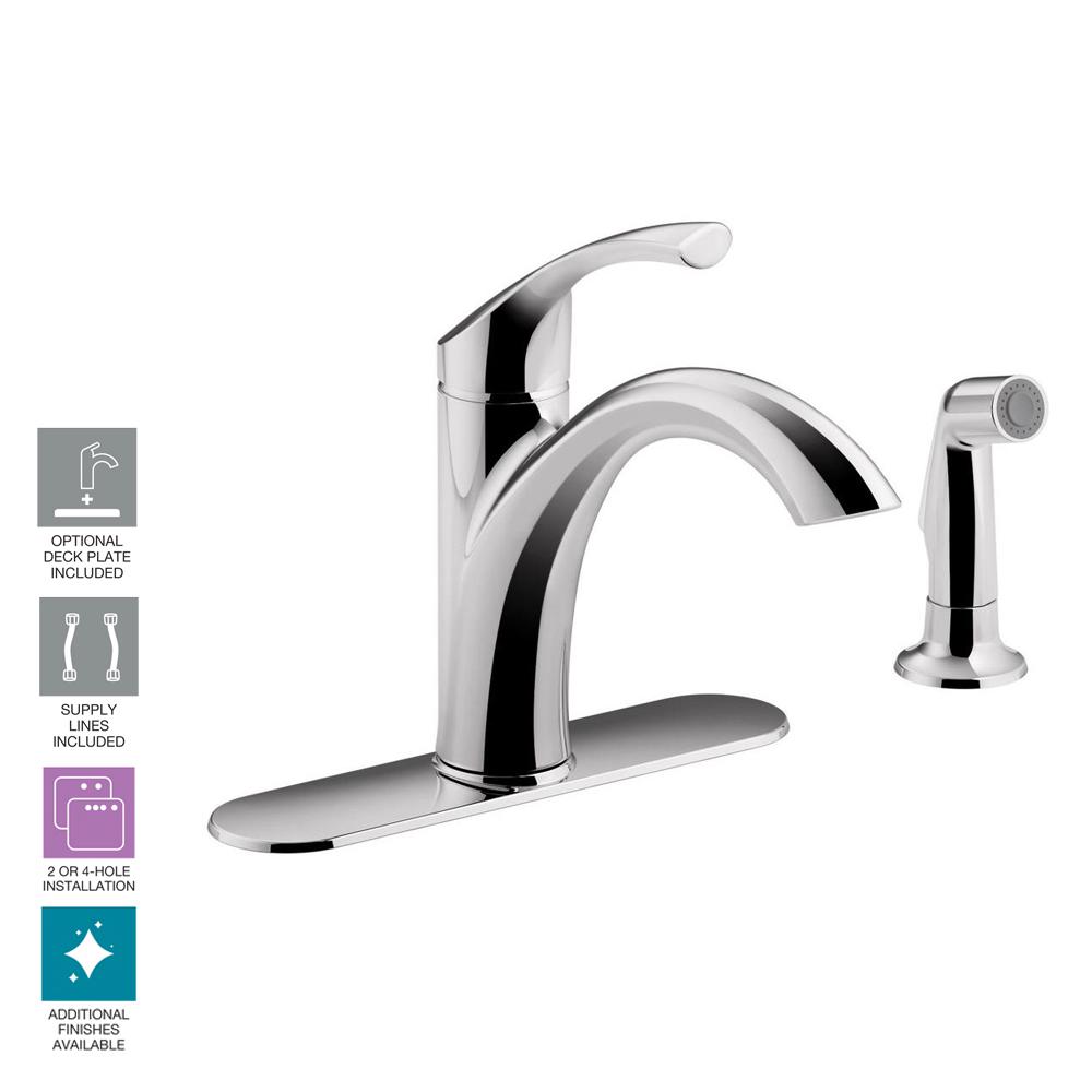 Kohler Mistos Single Handle Standard Kitchen Faucet With Side