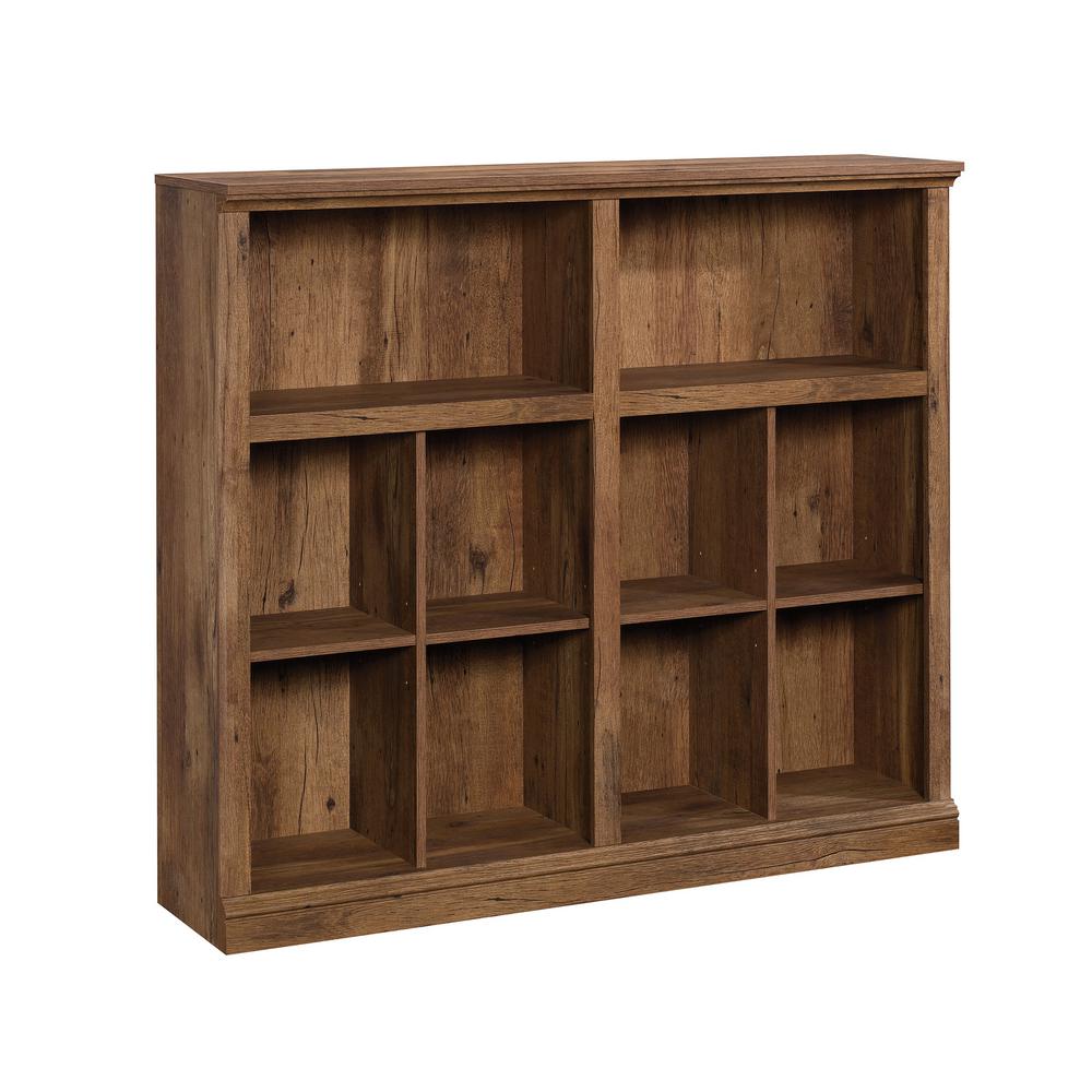 Sauder Horizontal Vintage Oak Bookcase 426311 The Home Depot Sauder Horizontal Vintage Oak Bookcase