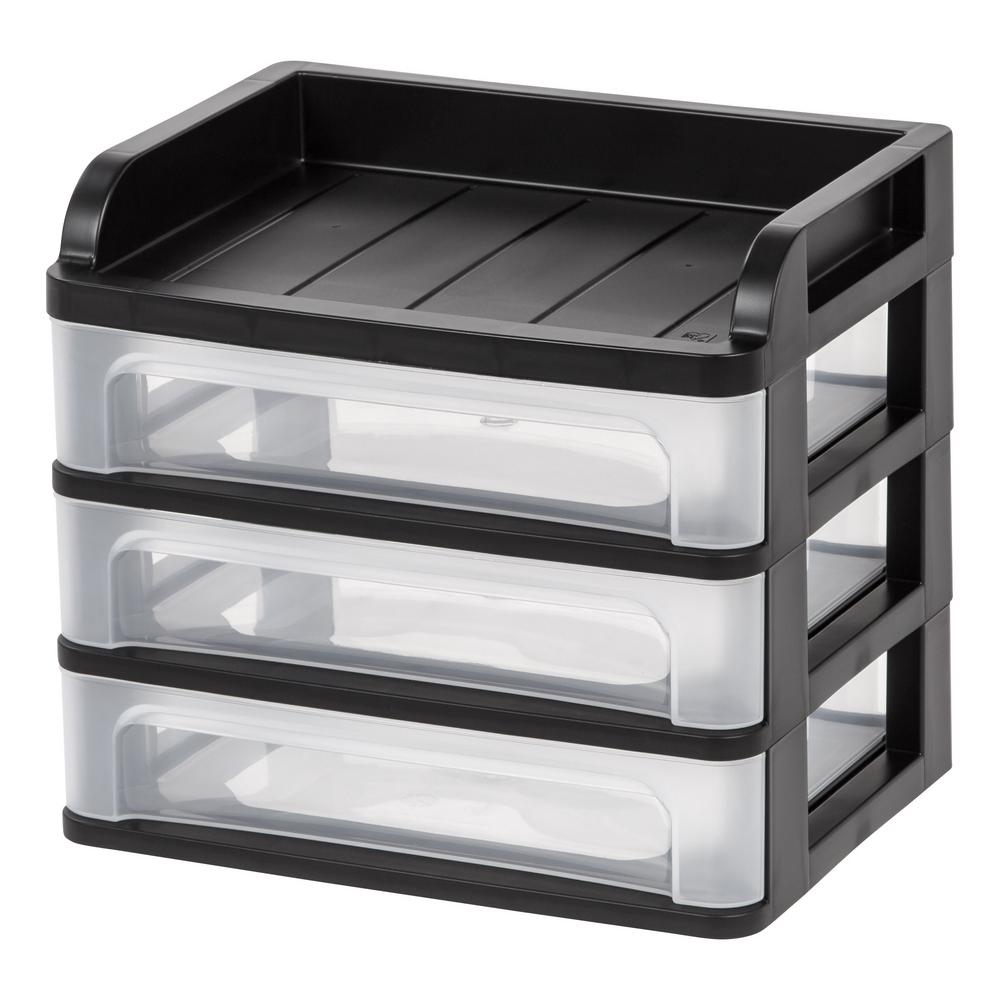 Iris 9 13 In X 8 Small Black Desktop Drawer System 4 Pack Small Black Desktop Drawer System 4