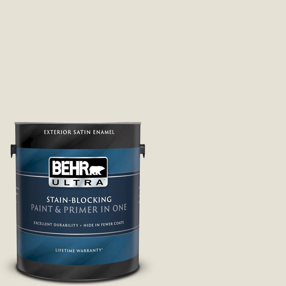 BEHR ULTRA 1 gal. MQ313 Crisp Linen Satin Enamel Exterior Paint and