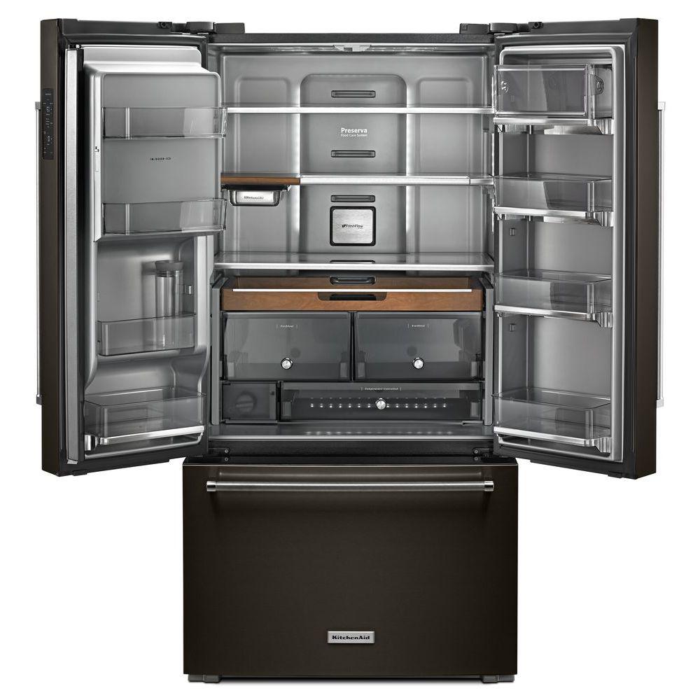 Kitchenaid 23 8 Cu Ft French Door Refrigerator In Black