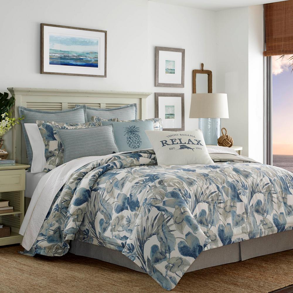 Tommy Bahama Raw 4 Piece Medium Blue California King Comforter Set