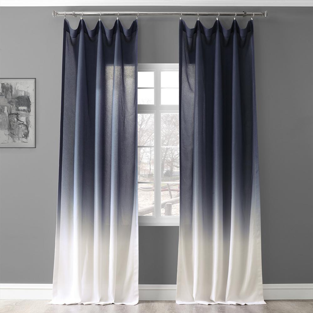 Minimalist Blue Ombre Curtains for Large Space
