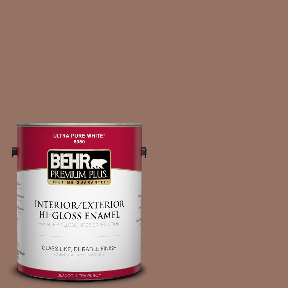 BEHR Premium Plus 1gal. 330F7 Nutty Brown HiGloss Enamel Interior