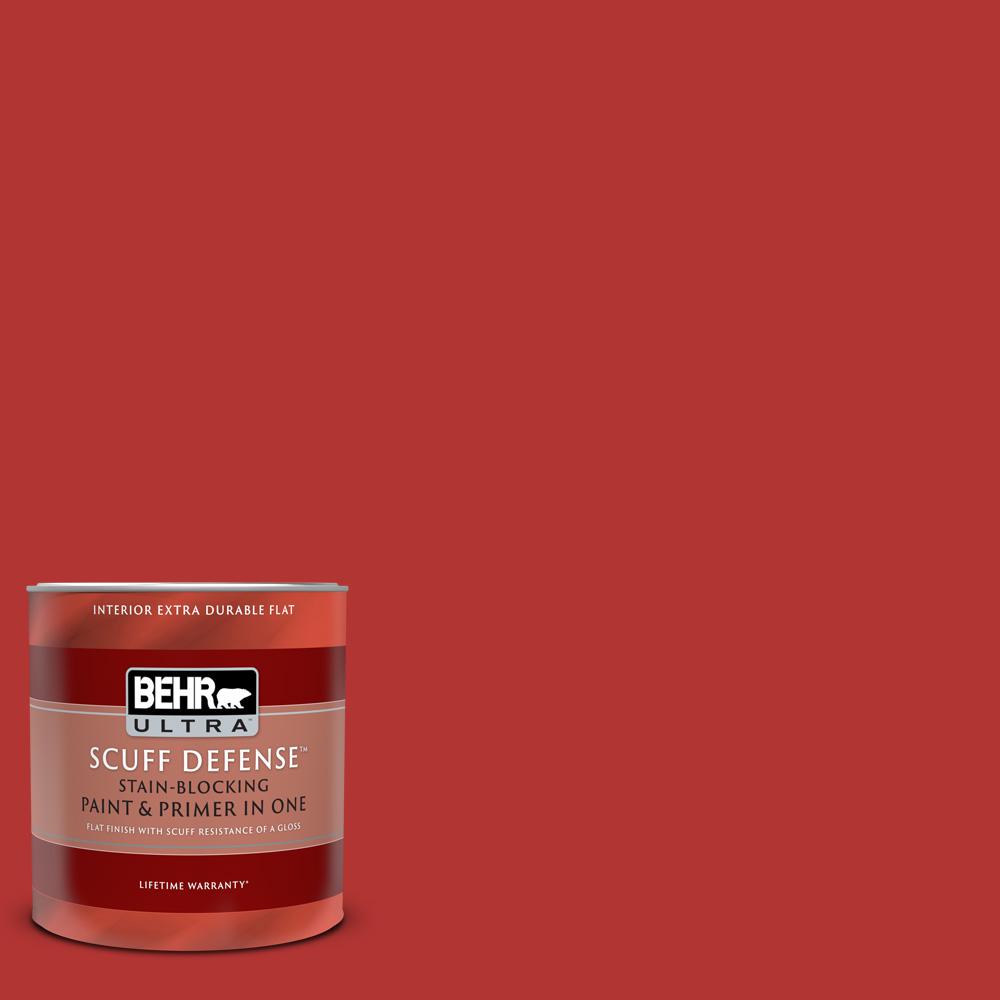 BEHR ULTRA 1 qt. 170B7 Red Tomato Extra Durable Flat Interior Paint