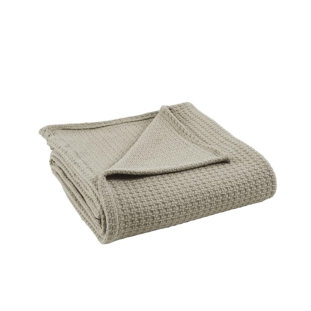 MODERN THREADS Oatmeal 100 Cotton Thermal King/california king Blanket
