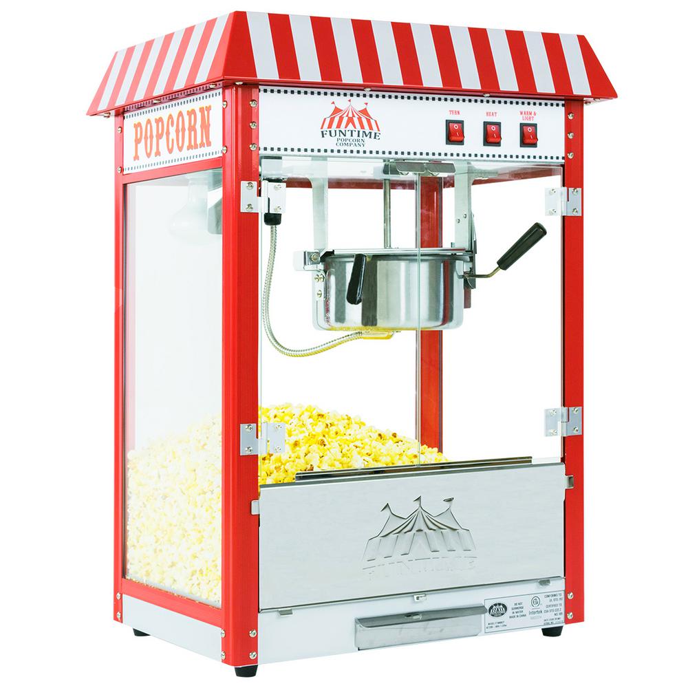 Funtime 8 Oz Commercial Carnival Bar Style Popcorn Popper Machine