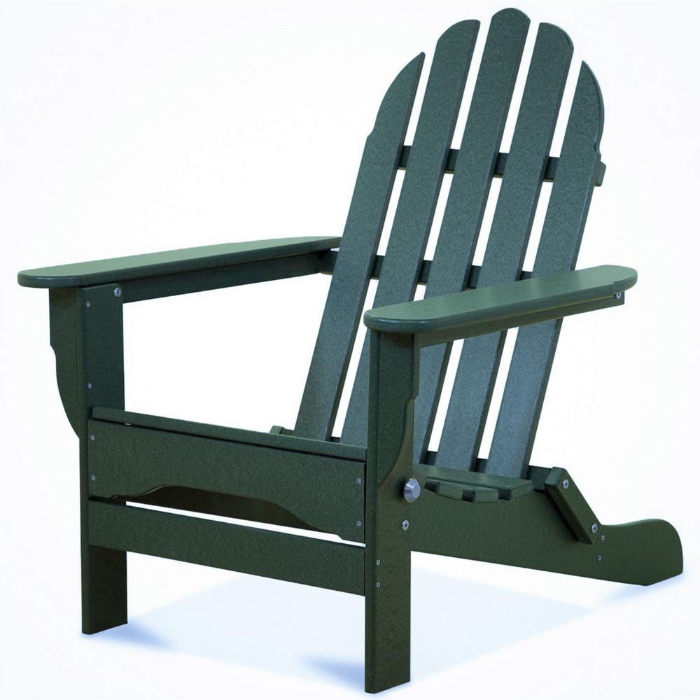 Durogreen Icon Forest Green Plastic Folding Adirondack Chair